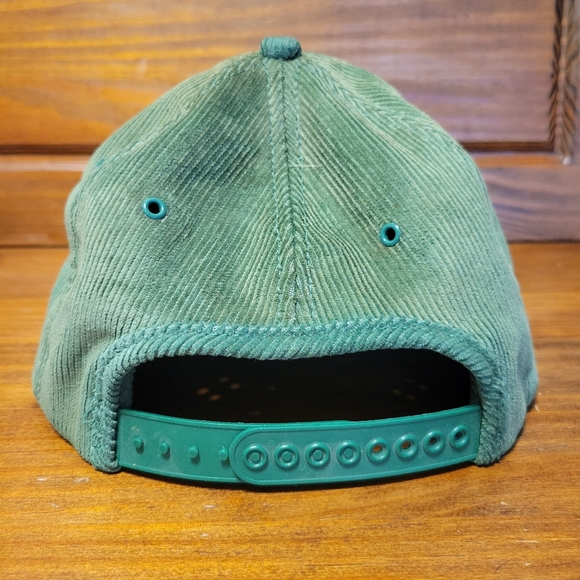 Vintage Kalmbach Snap Back Hat Corduroy Green Mesh Patch - Picture 4 of 5